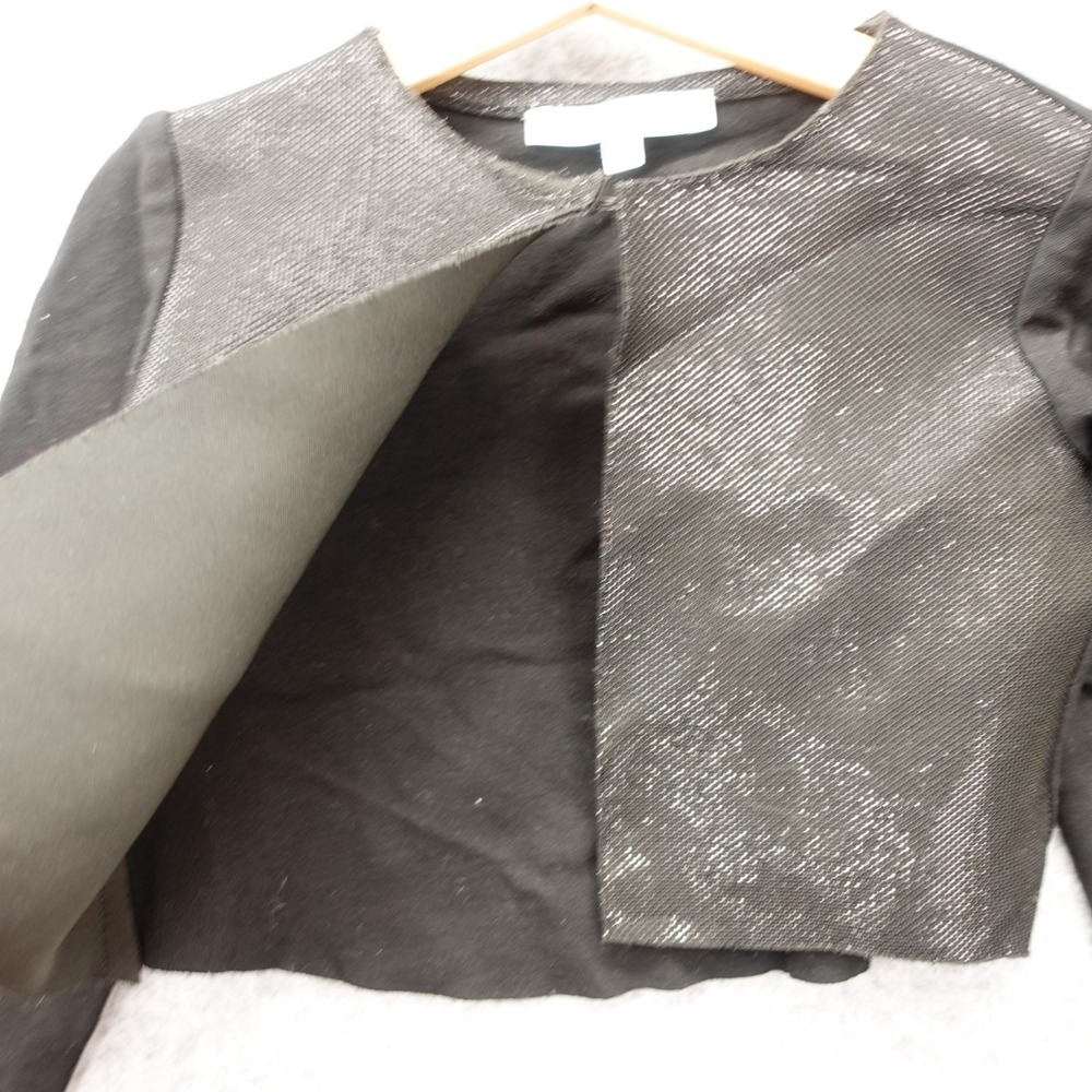 Italian Bolero Jacket Girls 4 Black Shimmer Open Front Holiday Party LOREDANA - Picture 8 of 12
